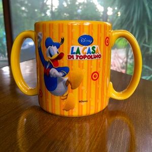 Vtg double handled Italian Disney Donald Duck Mug